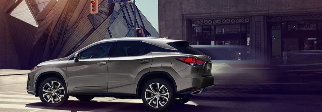 Silver 2020 Lexus RX Side Exterior on a City Street
