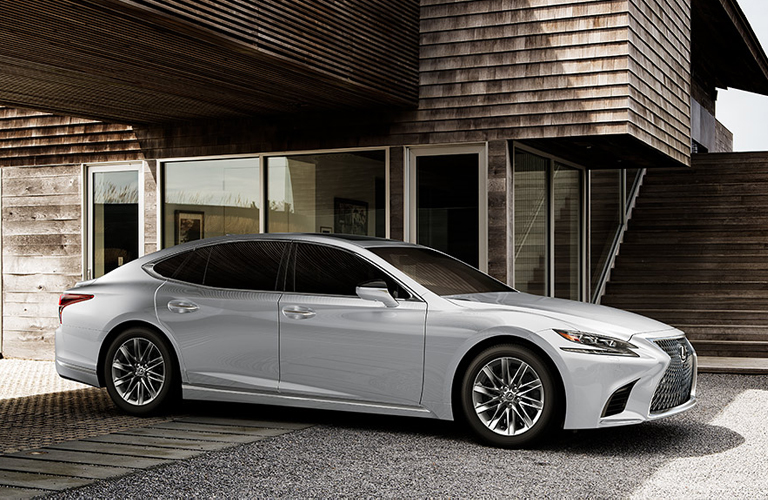 White 2020 Lexus LS in a Driveway