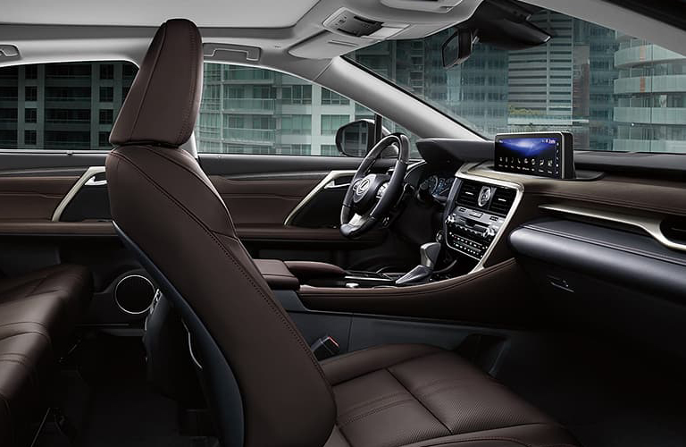 Interior front row of a 2020 Lexus RX.