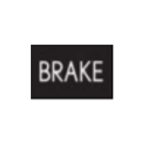 Close Up of Black Lexus Brake System Warning Light on a White Background
