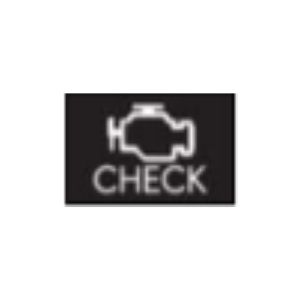 Close Up of Black Lexus Check Engine/Malfunction Warning Light on White Background