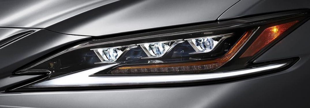 Close Up of 2020 Lexus ES Triple-Beam LED Headlights