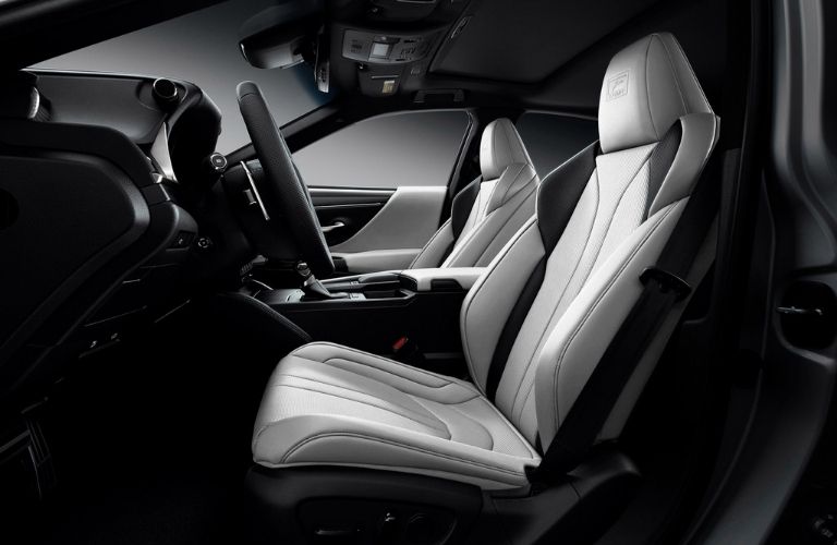 White and Black 2021 Lexus ES Black Line Special Edition Front Seats
