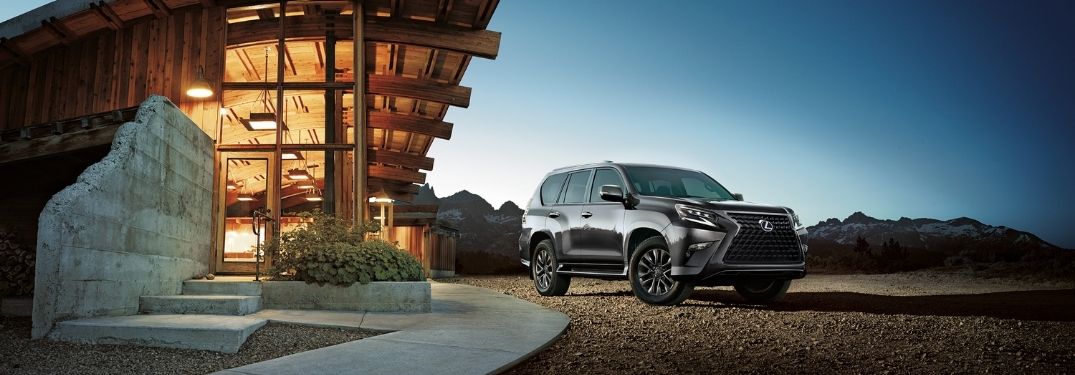 Gray 2021 Lexus GX in a Driveway at Sunset