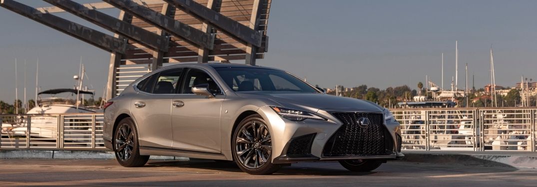 Gray 2021 Lexus LS on a City Street