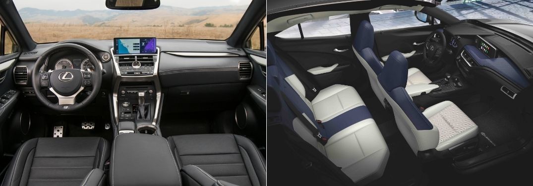 2021 Lexus NX Front Interior vs Cutaway View of 2021 Lexus UX Interior