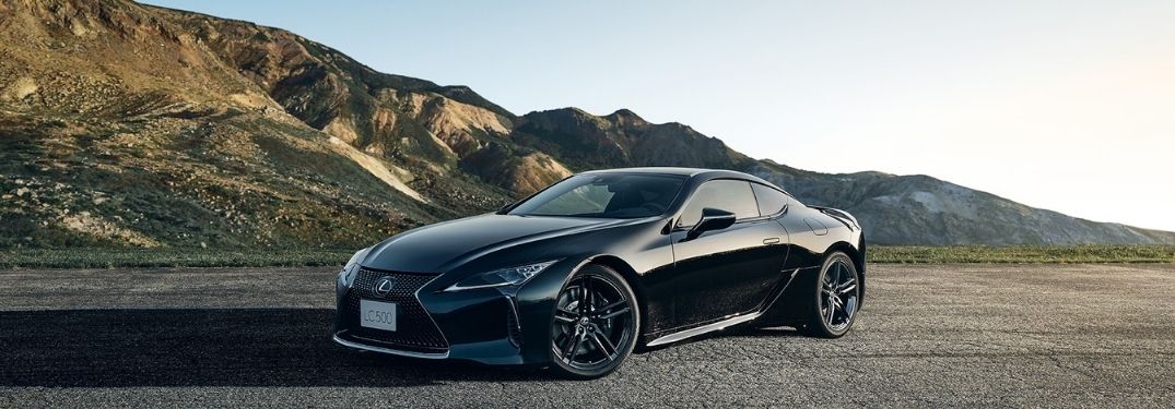 Black 2021 Lexus LC 500 Inspiration Series on a Mountain Road