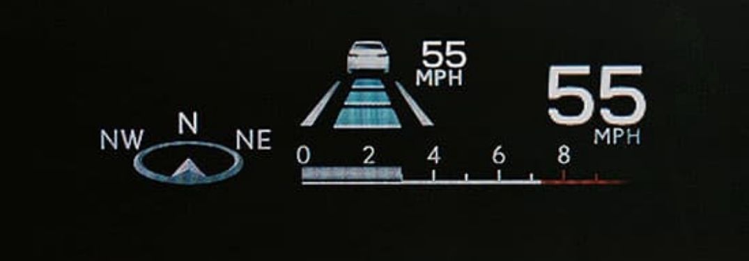 Close Up of 2021 Lexus LC 500 Head-Up Display Information