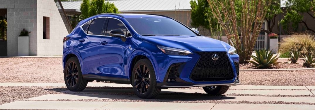 Blue 2022 Lexus NX Plug-In Hybrid in a Driveway