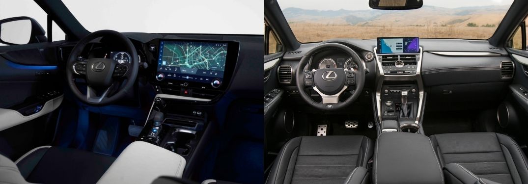 2022 Lexus NX Front Interior and Dashboard vs 2021 Lexus NX Front Interior and Dashboard