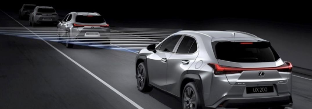 Graphic of Lexus UX with Lexus Safety System Technology
