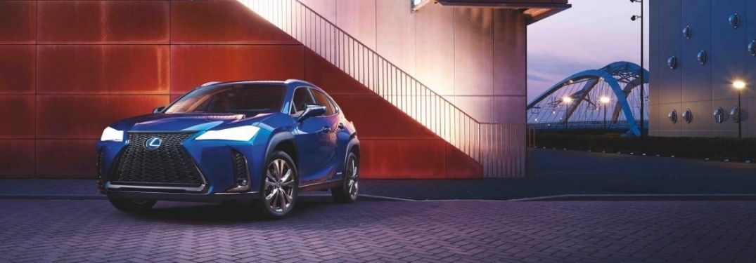 Blue 2022 Lexus UX in a Parking Lot