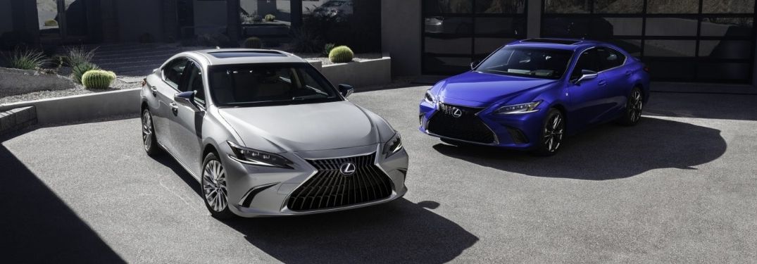Silver and Blue 2022 Lexus ES Models in a Driveway