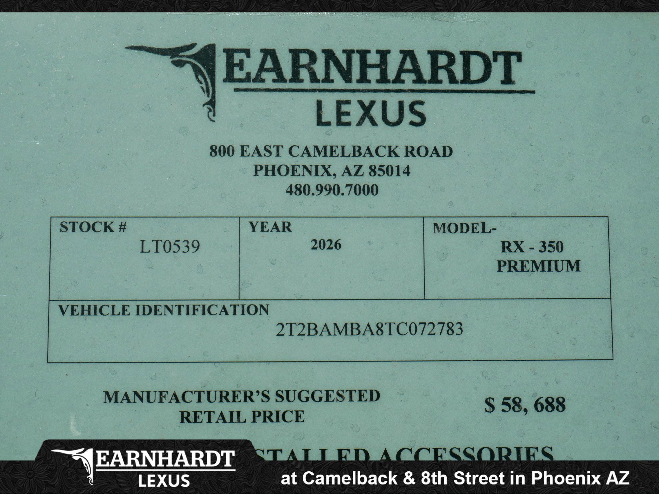 2026 Lexus RX 350 PREMIUM