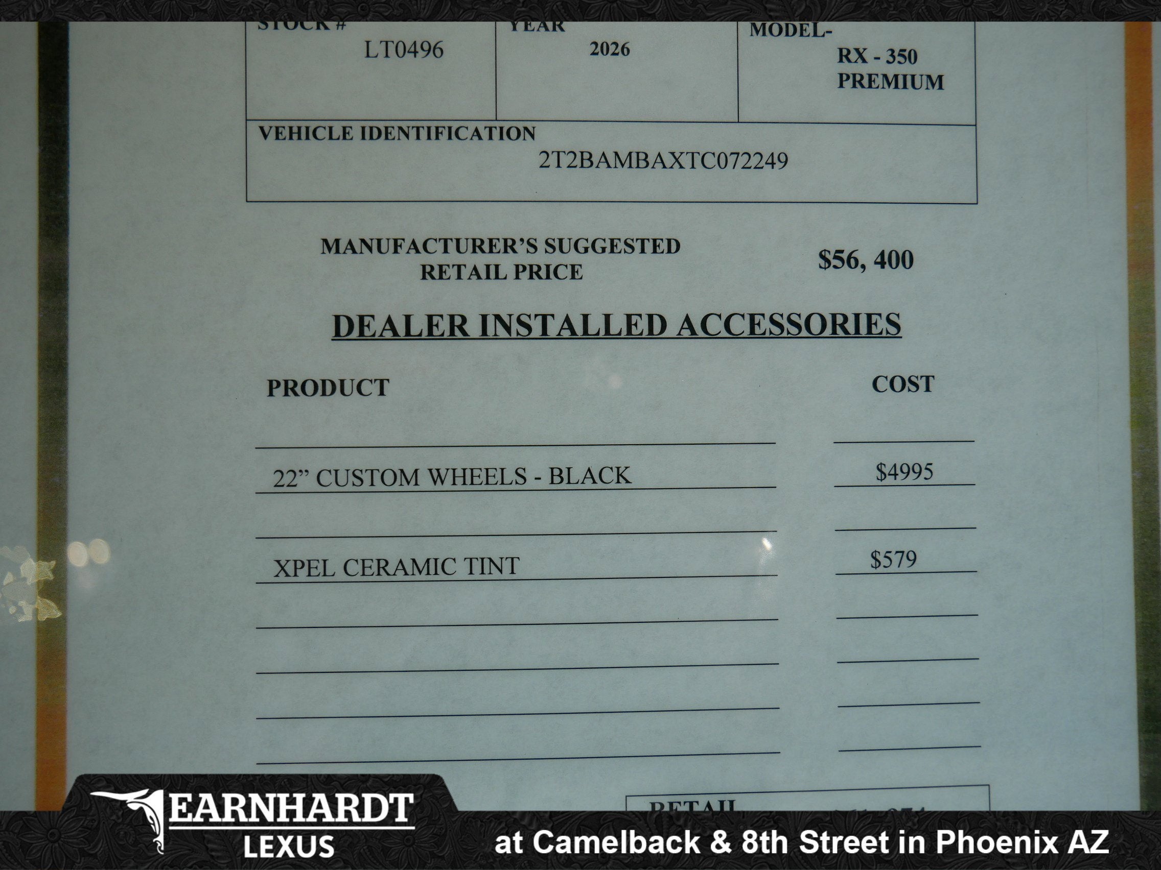 2026 Lexus RX 350 PREMIUM