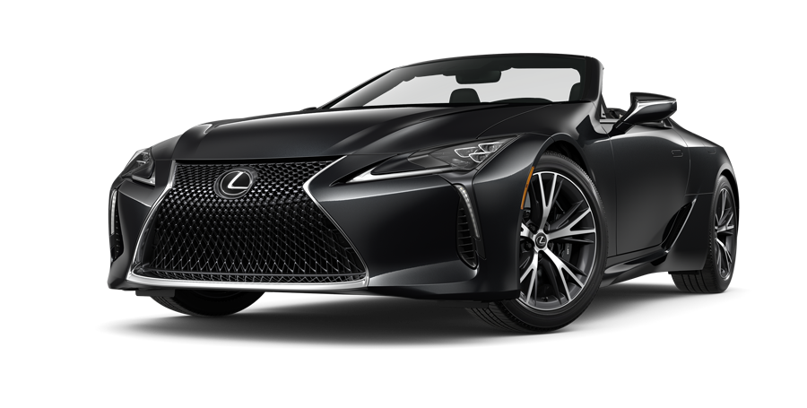 Exterior of the Lexus LC 500 Convertible shown in Caviar on a desert background | Earnhardt Lexus in Phoenix AZ