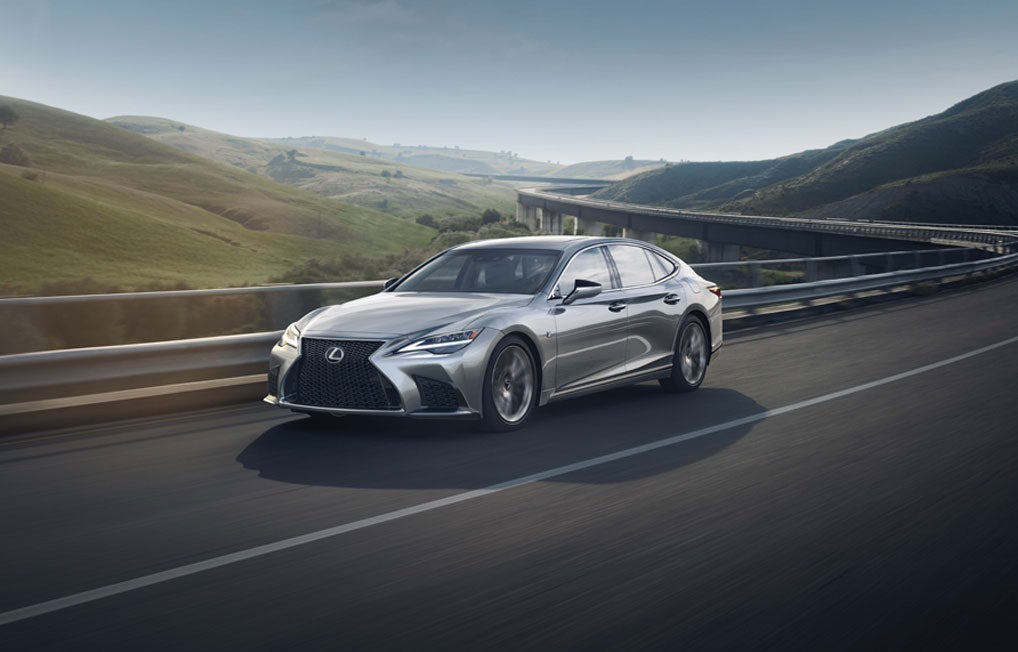 Exterior of the Lexus LS shown in Atomic Silver. Earnhardt Lexus in Phoenix AZ