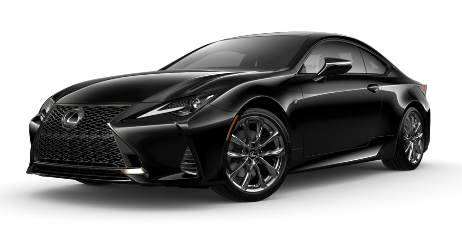 Exterior of the Lexus RC F SPORT shown in Obsidian. | LexusDemo1 in Derwood MD