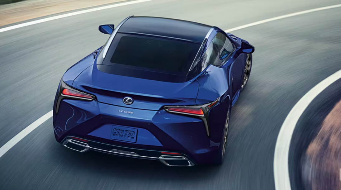 2023 Lexus LC 500 rear seats with two passengers