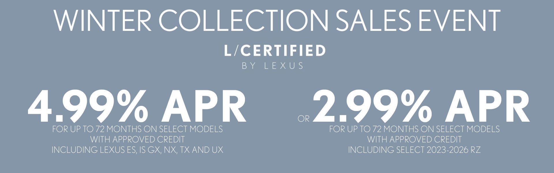 Winter Collection Sales Event at Earnhardt Lexus