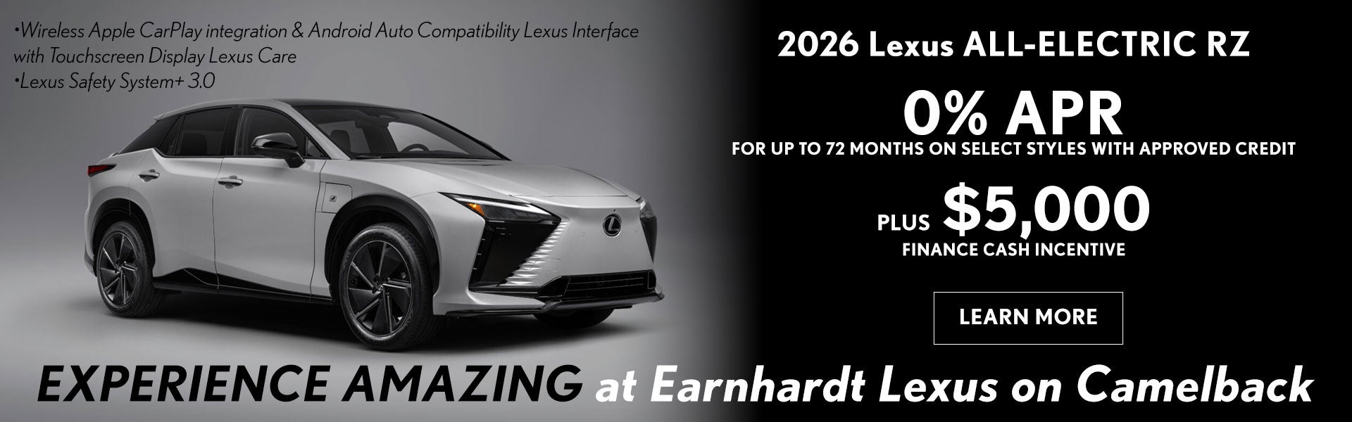 Get 0% APR on a New 2026 Lexus RZ